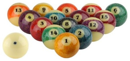 Aramith Stone Billiard Ball Set featuring a chic granite design, perfect roundness, vibrant colors, and premium quality craftsmanship.