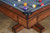 Close-up view of the Doc & Holliday Caroline's top-quality 1-inch thick slate and choice of premium felt colors. This image emphasizes the table's exceptional craftsmanship and the smooth, flawless playing surface that promises optimal playability.