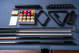 Maple cue sticks with stainless steel joint, faux leather wrap, part of the Doc & Holliday Luxury Billiard Accessories Kit exclusive to Sawyer Twain USA.
