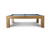 Side view of the Paula Parsons Slate Pool Table in Glazed Maple finish by Doc & Holliday, showcasing its smooth maple wood craftsmanship, elegant dining functionality, and genuine leather drop pockets, all set against a clean white background.