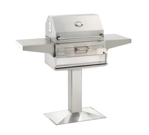 24" In-Ground Post Mount Stainless Steel Charcoal Grills