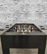 Custom-stained Buckhead Shuffleboard Table in a warm Venture wood tone, exclusively available through Sawyer Twain. Whether you choose a sleek black, contemporary grey, or a rich custom wood finish, this handcrafted shuffleboard blends seamlessly into luxury spaces.