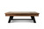 Side view of the Nixon Billiards Hunter Pool Table in Brushed Walnut, featuring sleek black metal legs and the dining top option. The image highlights the seamless integration of the dining top, perfect for multi-functional use in game rooms and dining spaces.
