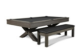CrissyCross Charcoal Pool Table w| Dining Top Option