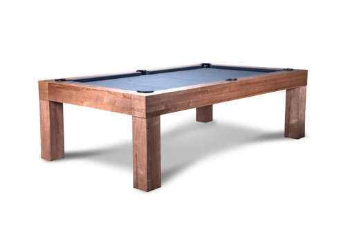 The Alta Slate Pool Table is shown at a clean ¾ angle, dressed in its warm Honey Ash finish. The Parsons-style frame delivers a sleek, grounded silhouette, while the golden undertones of the wood grain add natural warmth and modern texture.