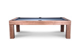 This crisp side profile captures the minimalist lines of the Alta’s frame and pedestal base. The Honey Ash finish softly highlights the natural grain pattern of the wood, offering a fresh and approachable take on a luxury pool table.