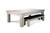 The Alta Slate Pool Table in White Wash on Ash is shown fully converted with its optional dining top in place, captured in a clean ¾ angle against a white background. This image highlights its dual-purpose functionality—effortlessly transitioning from refined billiards table to modern dining surface—making it the ultimate choice for game rooms, open-concept spaces, or multipurpose interiors where design never takes a day off.

