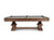 A full profile view that shows off the solid pine construction and depth of the warm brown finish. This angle captures the table’s commanding length and sleek rail profile.