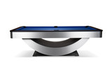 A captivating close-up of the table's signature Reverse Rainbow design, featuring a gradient of vibrant hues that add dynamic flair to the silvered metallic finish.