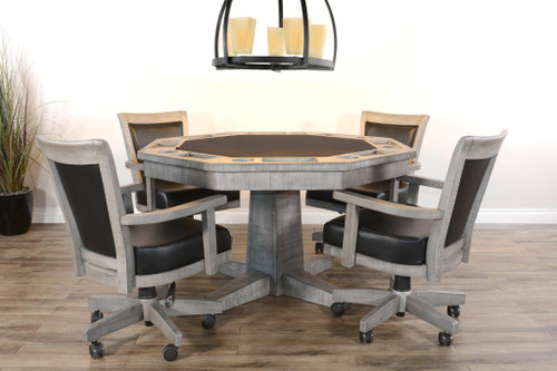 Weathered Grey game table and chair set by Sawyer Twain