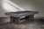 A dynamic ¾ side view of the Vancouver Slate Pool Table by American Heritage Billiards, featured in its exclusive Gray Marble finish for Sawyer Twain. This angle highlights the sculptural reeded wood legs, smooth apron detailing, and matte slate surface—bringing modern depth and visual balance to any designer game room or open-concept space. Optimized for searches like “gray modern pool table with reeded legs,” “3/4 side angle convertible pool table,” or “luxury game room furniture with slate surface and custom finish.”