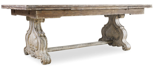 Hooker Furniture Chatelet Refectory Rectangle Trestle Dining Table with Two 22'' Leaves