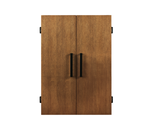 American Heritage Alta Dartboard Cabinet in Brushed Walnut ($325)