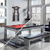 Matching Playcraft Monaco bench closed, positioned alongside the pool table for seamless modern integration