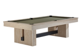 Vancouver 8' Slate Pool Table by American Heritage Billiards in Natural Ash with reeded wood legs, a professional-grade slate surface, and spill-proof Championship Invitational felt. Perfect for luxury game rooms, available exclusively at Sawyer Twain.