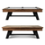 Stacked image showing the Nixon Billiards Hunter Pool Table in Brushed Walnut with the dining top placed on top. The dual images demonstrate the table's versatile design, perfect for both pool and dining needs. A premium addition to any home or game room.
